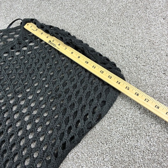 6th & Lane Women Plus Size 22/24 Charcoal Grey Crochet Open Knit‎ Sweater Top - Picture 5 of 7